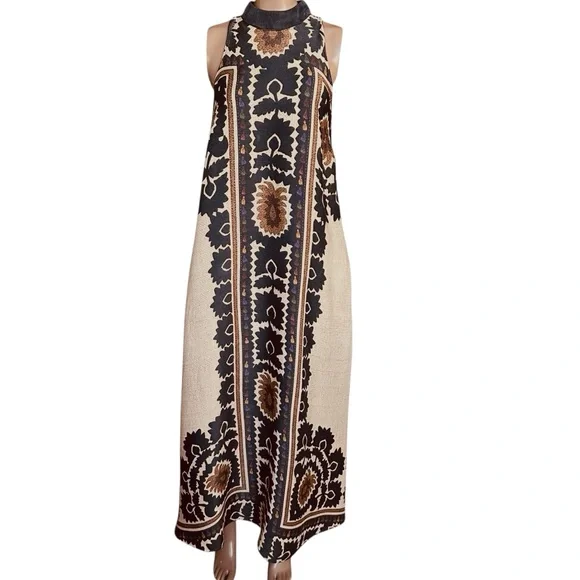 casual halter neck dress Trina Turk Women's Palm Sleeveless Maxi Dress